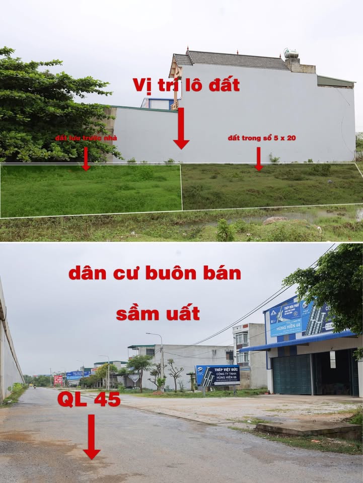 Đất thổ cư đường QL 45, phường Đông Tiến, Thanh Hóa 200m² giá 1.75 tỷ - Đầu tư sinh lời ngay!