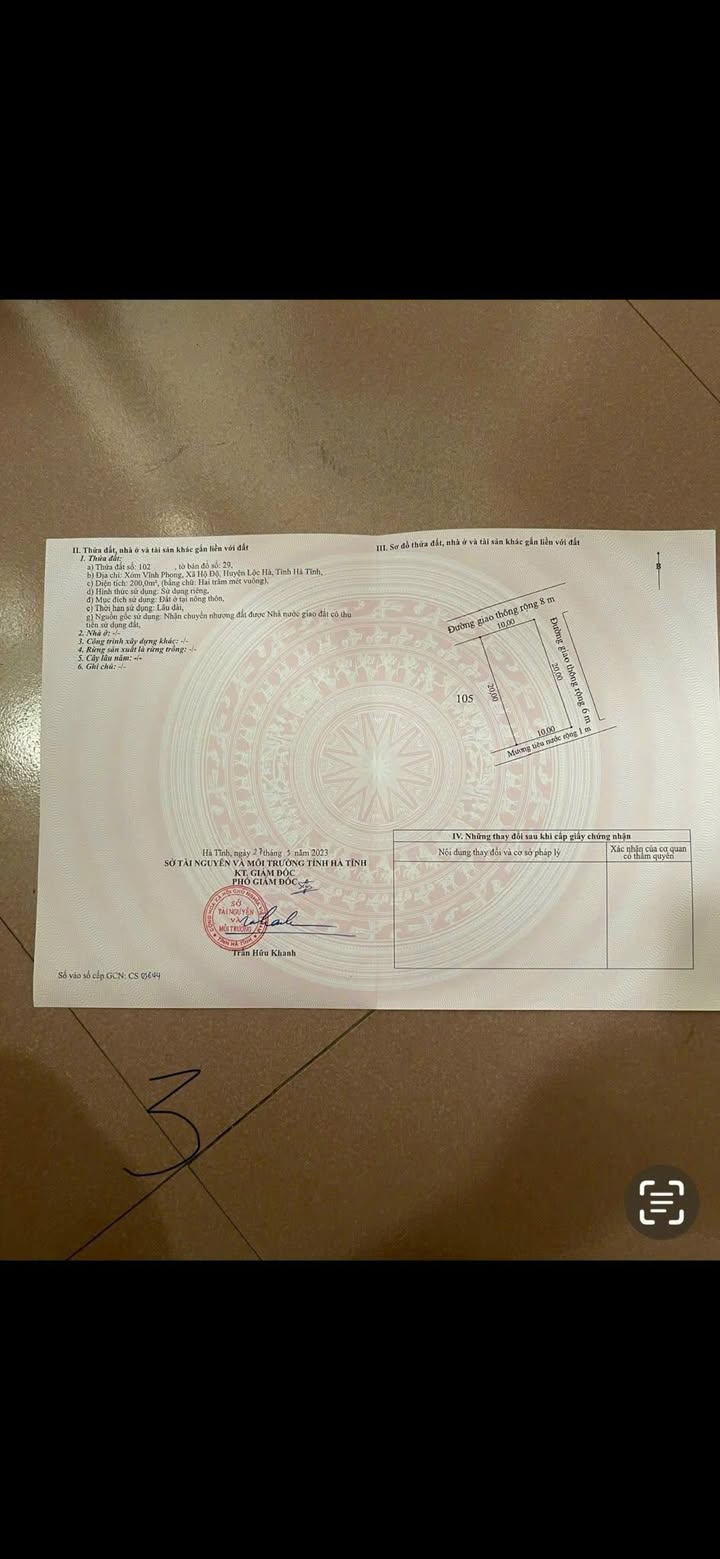 Đất hai mặt tiền Trần Phú, Hà Tĩnh 200m² giá 2 tỷ - Đầu tư sinh lời ngay!