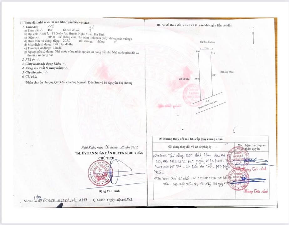Đất thổ cư K7 TT Xuân An, Nghi Xuân 205m² giá 2 tỷ - Chỉ 130m đến khu đô thị!