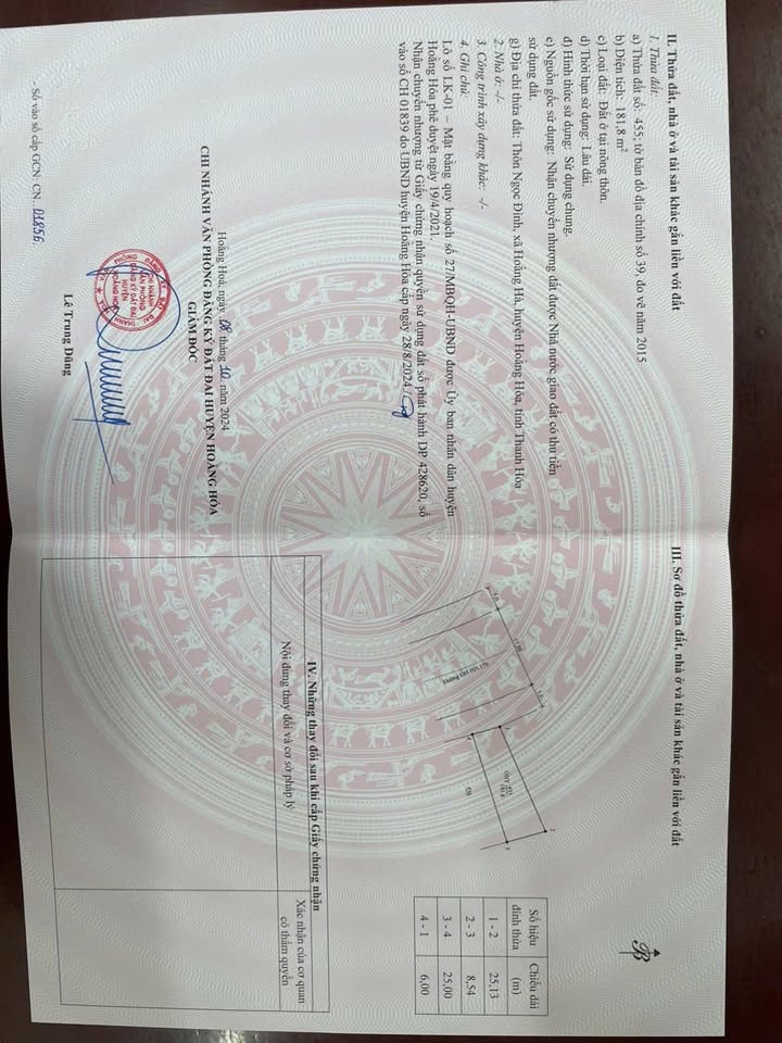 Đất đẹp xã Hoằng Hà, Thanh Hóa 181m² giá 1 tỷ - Cơ hội đầu tư tuyệt vời!