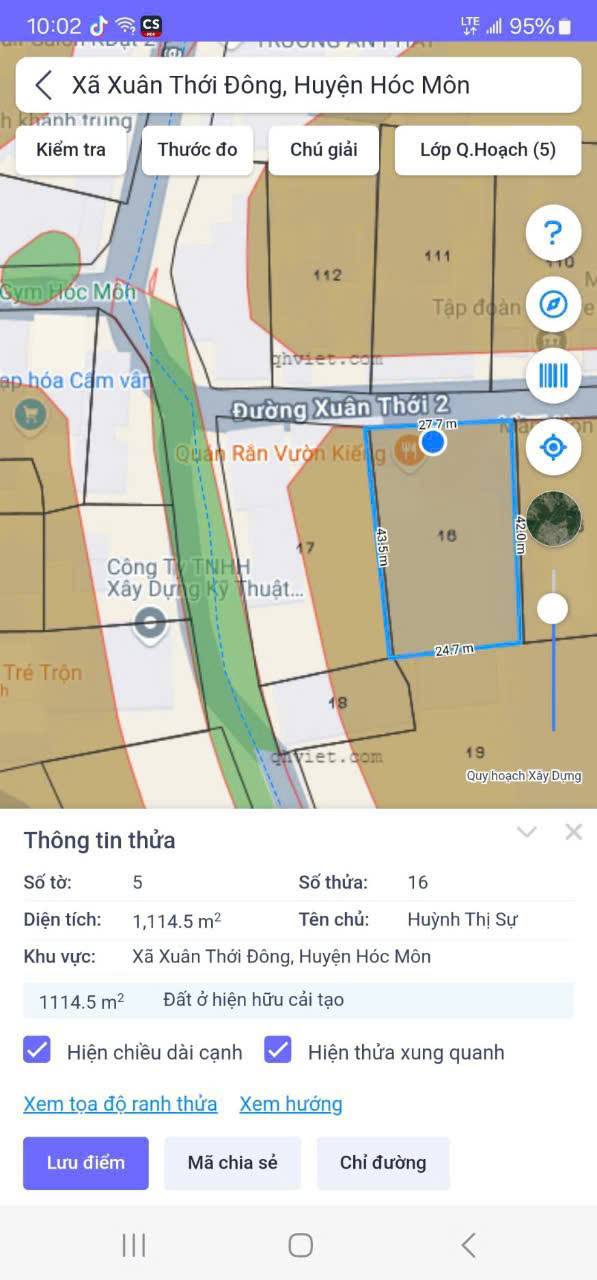 Đất mặt tiền đường XT2, xã Xuân Thới Đông 181m² giá 4.5 tỷ - Đầu tư sinh lời ngay!