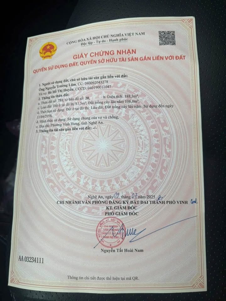 Đất Lô Góc 2 Mặt Tiền Đường Xuân Liễu, Nghi Kim 188,3m² - Cơ Hội Vàng Đầu Tư!