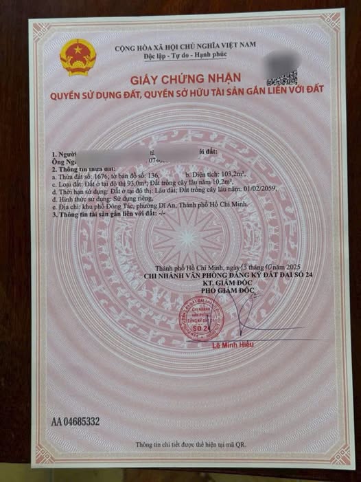 Nhà cấp 4 Dĩ An 103m² giá 2.75 tỷ - Sổ đỏ chính chủ, gần chợ!