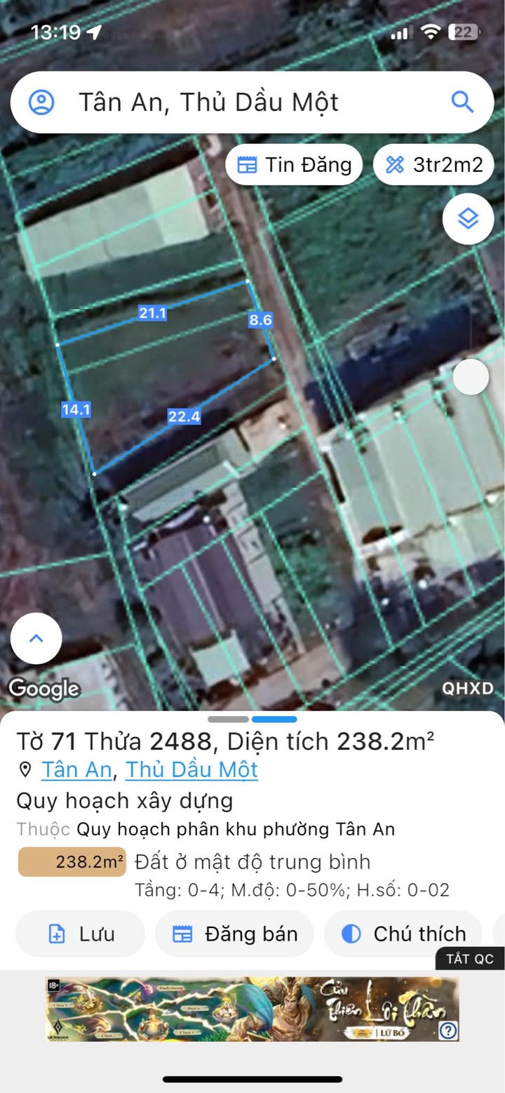 Đất nền Tân An Thủ Dầu Một 238m² giá 1.95 tỷ - Cơ hội vàng đầu tư!