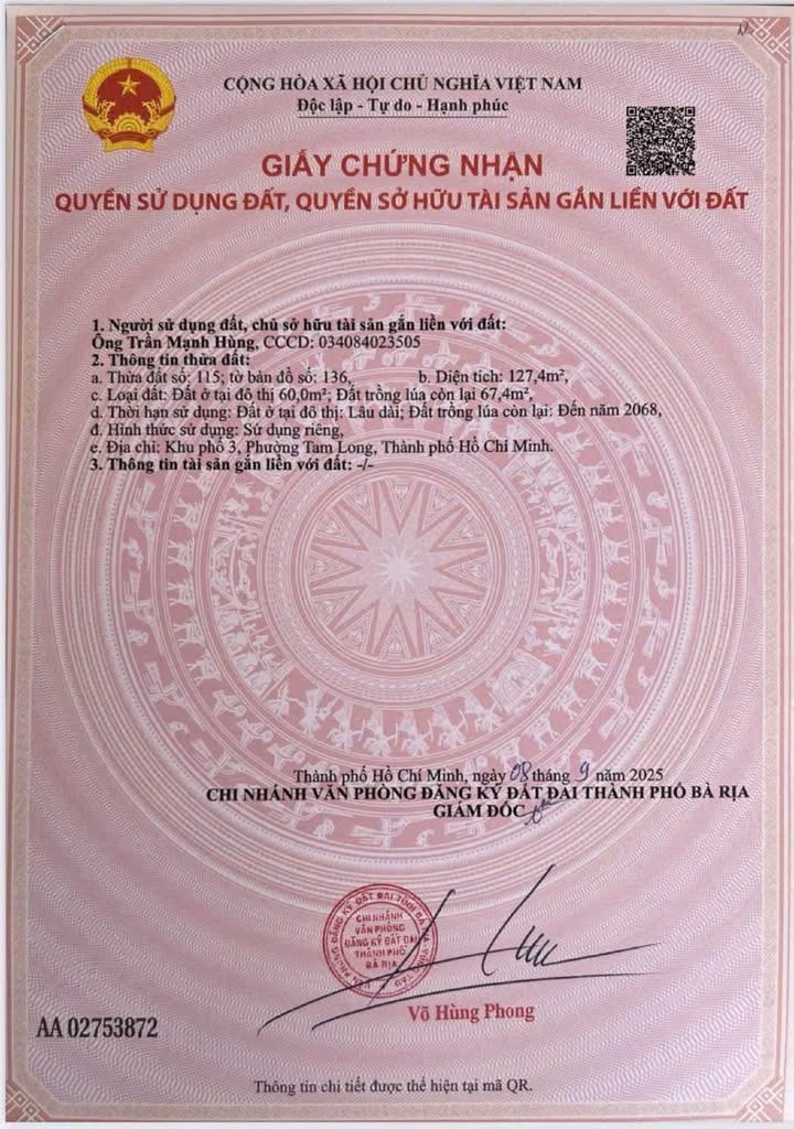 Lô đất mặt tiền đường nhựa mới mở 127m² giá 2.548 tỷ - Cơ hội đầu tư hấp dẫn!