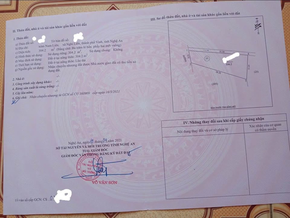 Đất thổ cư 304m² Nghi Liên giá 5.8 tỷ - Vị trí đắc địa gần sân bay Vinh!