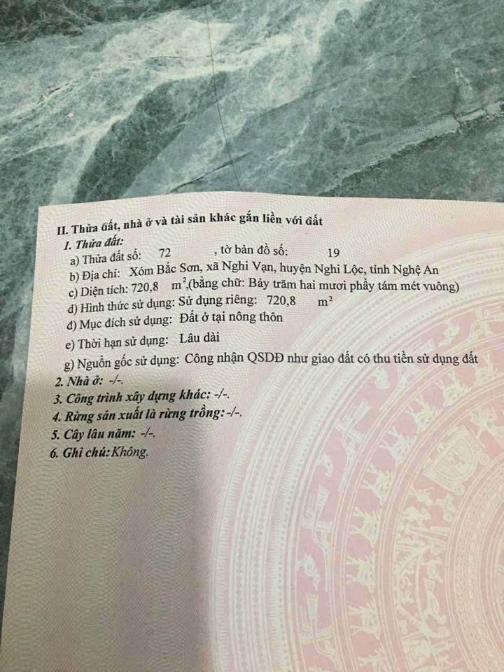 Đất nền xã Nghi Vạn 720m² giá thỏa thuận - Mặt tiền rộng, vị trí đắc địa!