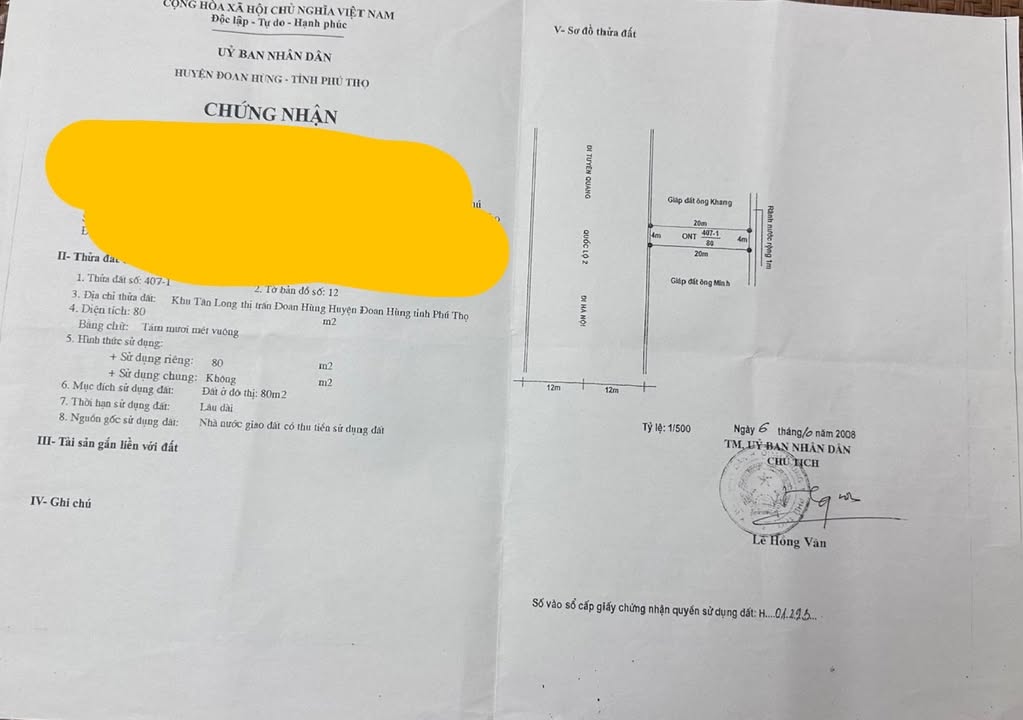 Đất mặt Quốc lộ 2 Đoan Hùng 80m² - Vị trí vàng, sẵn sàng xây dựng!