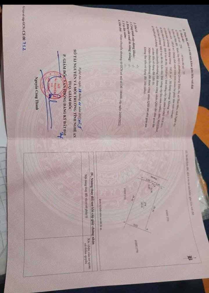 Đất thổ cư 200m² tại Quang Tiến, Thái Hòa - Giá chỉ 1.5 tỷ VND!