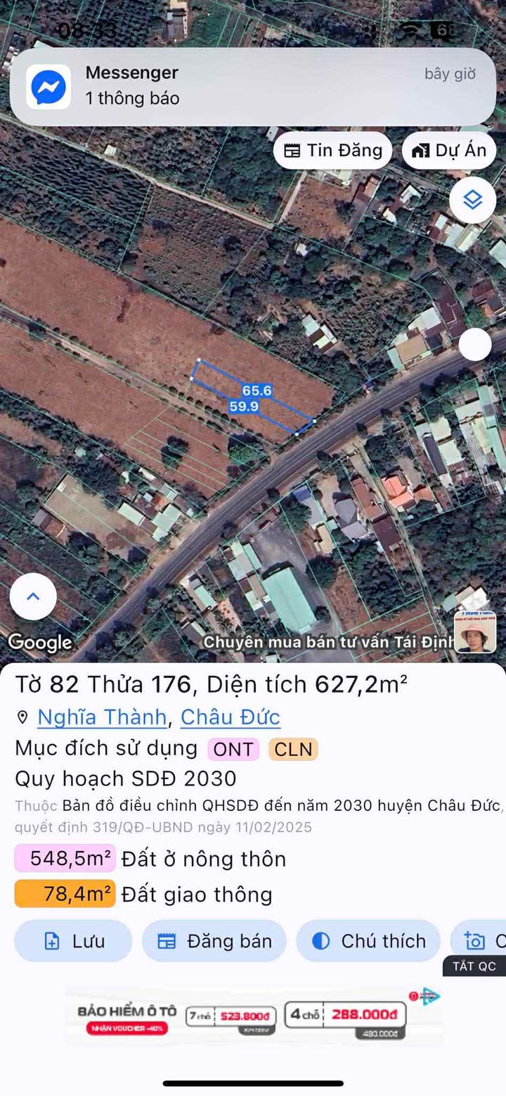 Đất nền mặt tiền Quốc lộ 56, xã Nghĩa Thành, huyện Châu Đức, 8800m² - Phù hợp mở kho xưởng, bãi xe