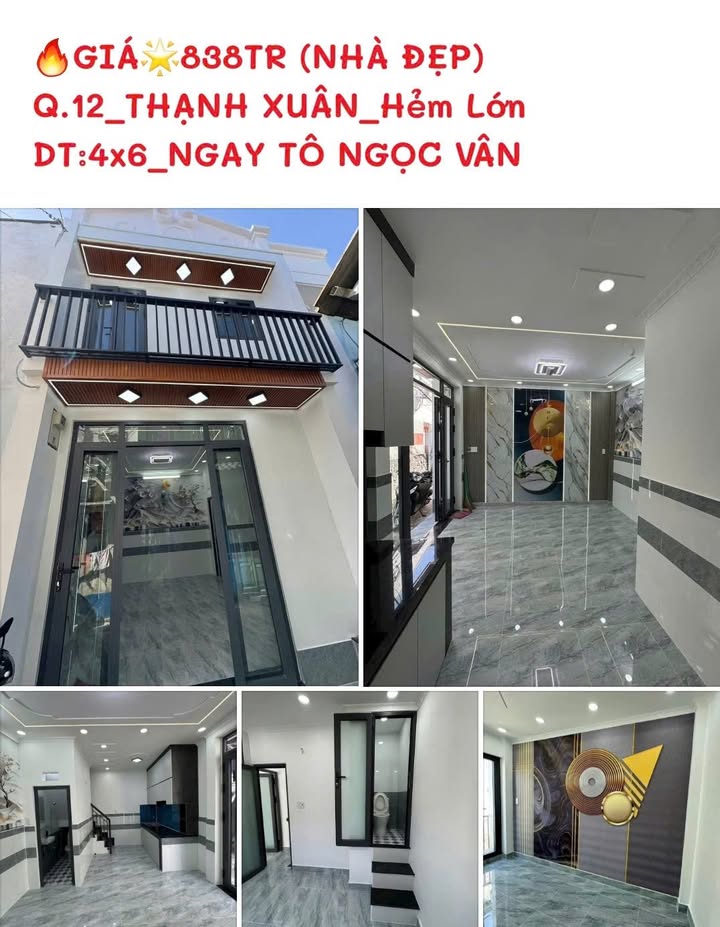 Nhà đẹp bán gấp tại Thạnh Xuân, Q.12 - 24m² giá chỉ 838 triệu!