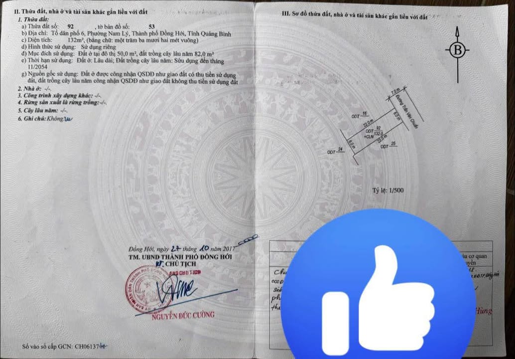 Đất mặt tiền đường Trần Văn Chuẩn, Nam Lý 132m² - Cơ hội đầu tư hấp dẫn!