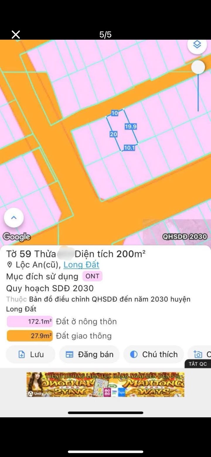 Đất nền Lộc An - 200m² giá 2.65 tỷ - Pháp lý rõ ràng, tiềm năng đầu tư tốt!