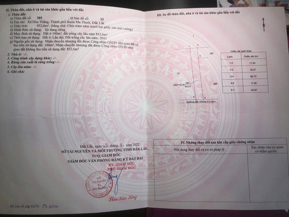 Đất nền Tân Lập, Buôn Ma Thuột 952m² giá 1.99 tỷ - Đầu tư sinh lời ngay!