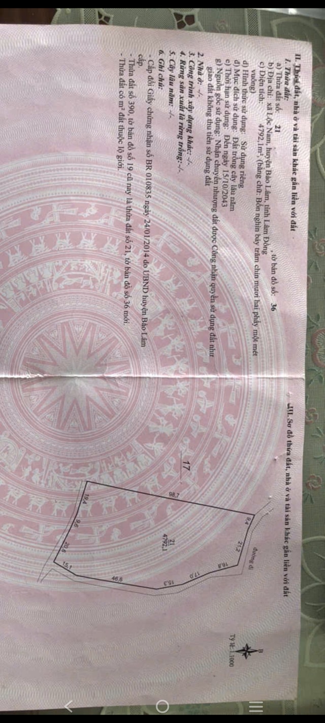 Đất nền Lộc Nam Bảo Lâm 4800m² giá 1.6 tỷ - Đầu tư sinh lời lý tưởng!