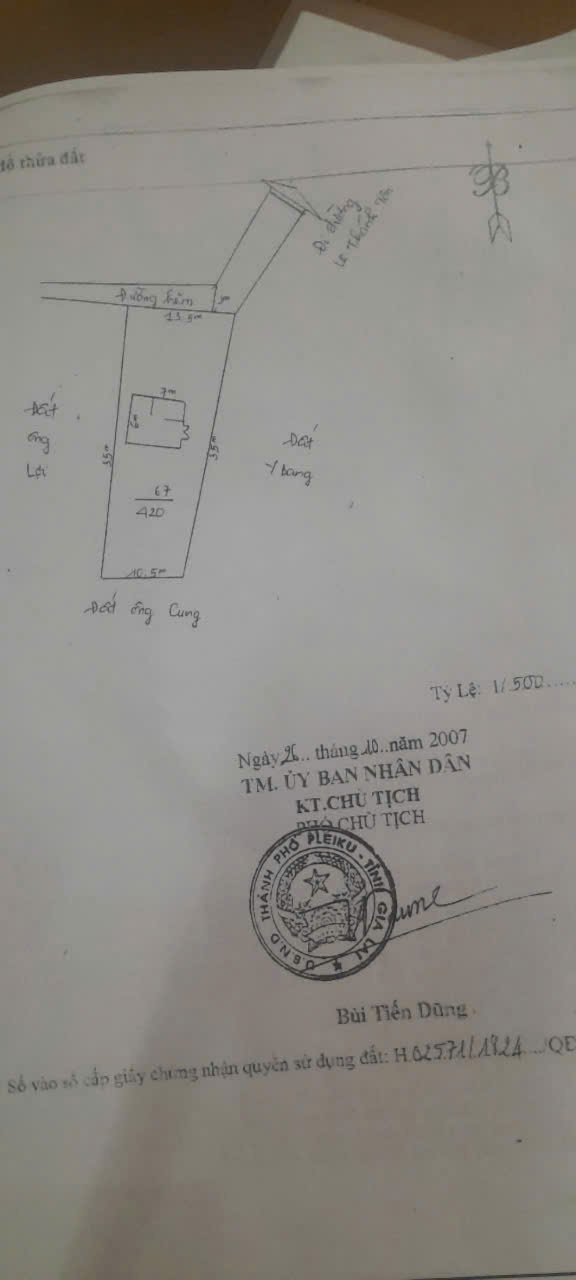 Đất thổ cư 420m² chính chủ tại hẻm 76 Lê Thánh Tôn, Pleiku, 4.2 tỷ - Đầu tư kinh doanh sinh lời!