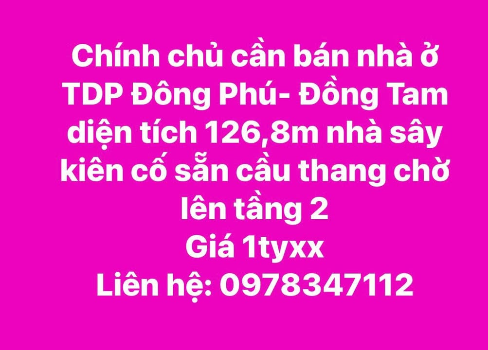 Nhà ở Đồng Tâm, Vĩnh Yên 126,8m² - Chính chủ bán gấp!