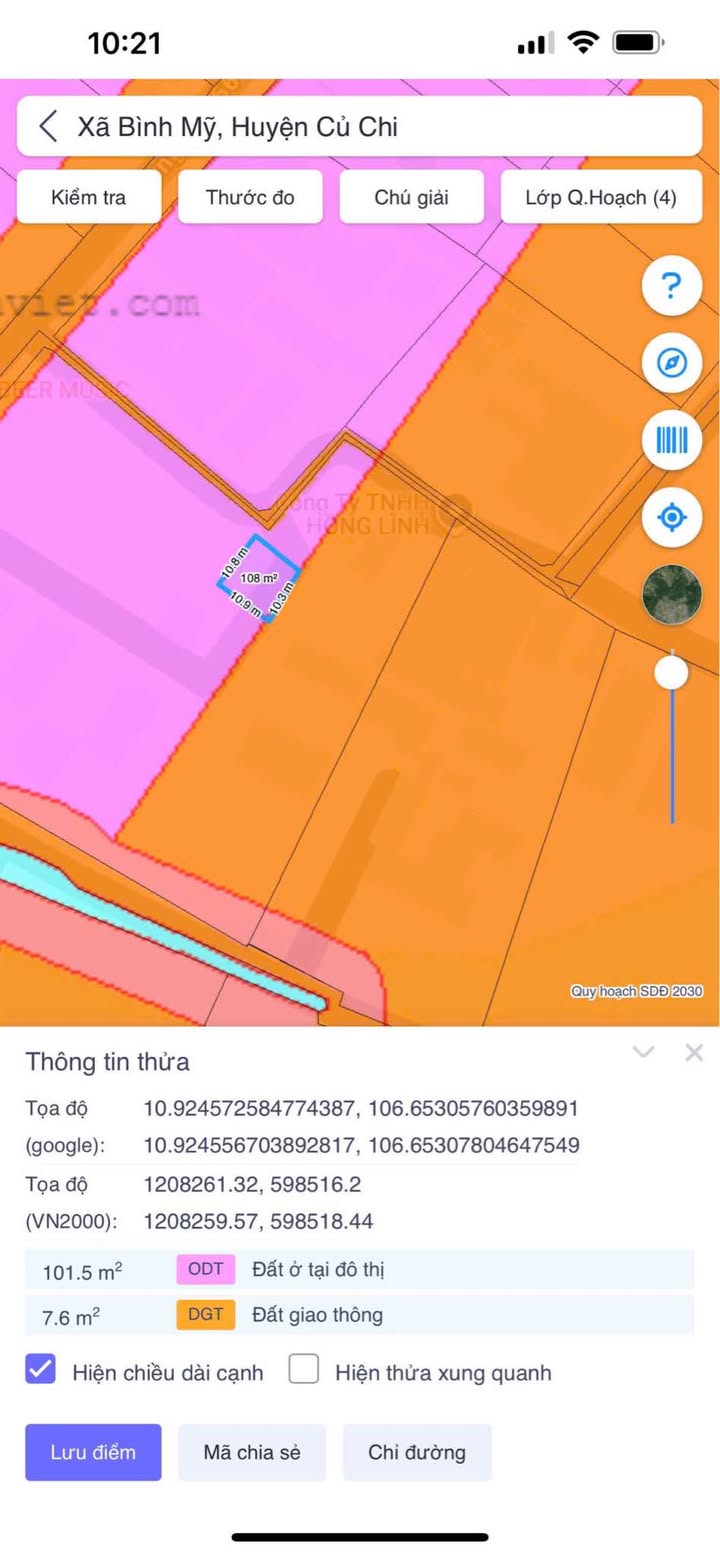 Bán đất thổ cư lô góc Bình Mỹ, Củ Chi 108m² giá 4.3 tỷ - Sổ hồng chính chủ