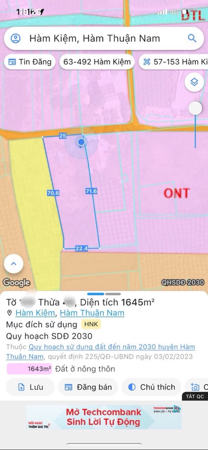 Đất thổ cư 1701m² tại KDC KM12, xã Hàm Kiệm, Bình Thuận - Pháp lý rõ ràng, giá tốt!