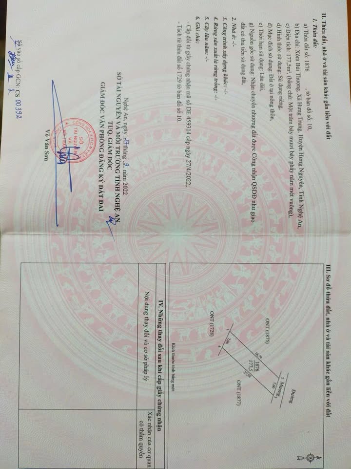 Đất nền chính chủ Hưng Trung, Hưng Nguyên 177,5m² giá chỉ 6,9 triệu/m² - Cơ hội đầu tư sinh lời cao!