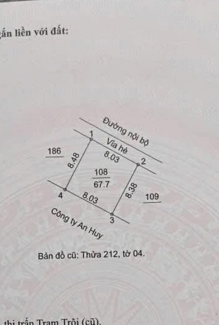 Đất dịch vụ Trạm Trôi Hoài Đức 67,7m² - Vị trí đắc địa, giá đầu tư tốt!