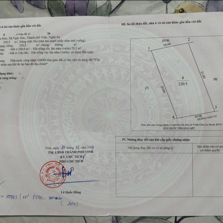 Đất mặt đường Sư Vạn Hạnh, Vinh 220,5m² giá 7,2 tỷ - Vị trí đắc địa cho kinh doanh!