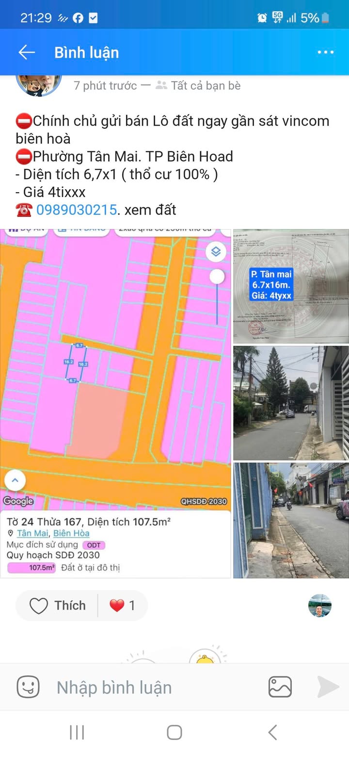 Đất thổ cư 670m² tại Tân Mai, Biên Hòa - Giá tốt cho nhà đầu tư!