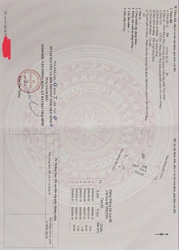 Đất nền Tiền Hải 114m² giá 700 triệu - Đầu tư sinh lời ngay!