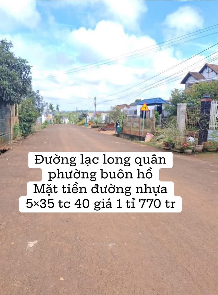Đất nền đường Lạc Long Quân, phường Buôn Hồ 175m² giá 1.77 tỷ - Cơ hội đầu tư hấp dẫn!