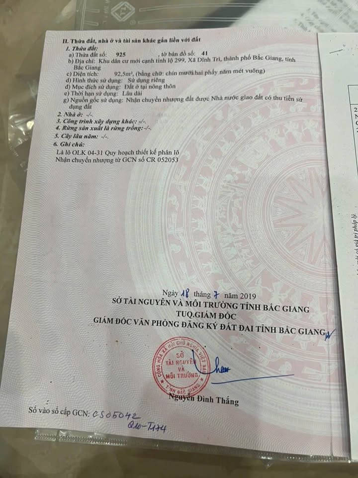 Đất nền Dĩnh Trì - Bắc Giang 92m² giá 3 tỷ - Đầu tư sinh lời ngay!