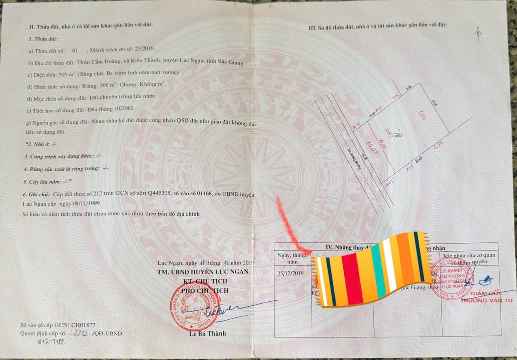 Đất thổ cư 305m² tại Kiên Thành, Lục Ngạn - Giá chỉ 1.1 tỷ, đầu tư sinh lời ngay!