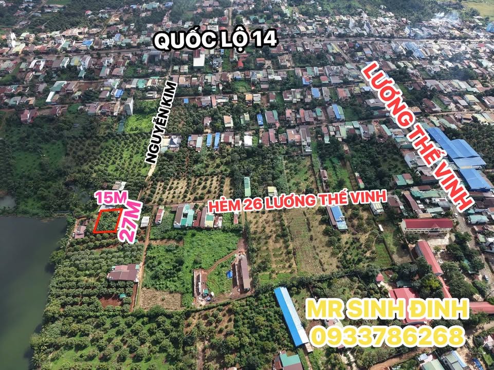 Đất thổ cư 405m² hẻm 26 Lương Thế Vinh, Buôn Hồ - Giá chỉ 6.075 tỷ