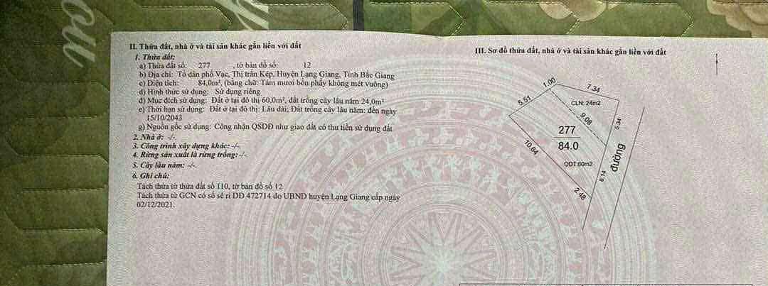 Đất nền Kép, Lạng Giang 84m² giá 950 triệu - Chính chủ sang sổ ngay!