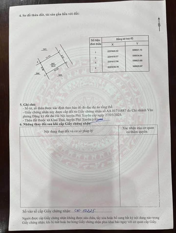 Đất nền Khai Thái, Phú Xuyên 82.4m² giá 1 tỷ - Sổ đỏ chính chủ