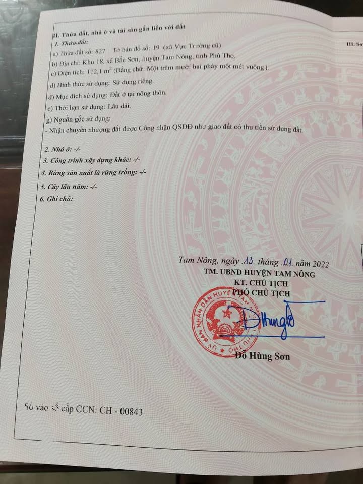 Đất nền chính chủ tại đường Tỉnh 315, Tam Nông, Phú Thọ - 112m² chỉ 700 triệu!