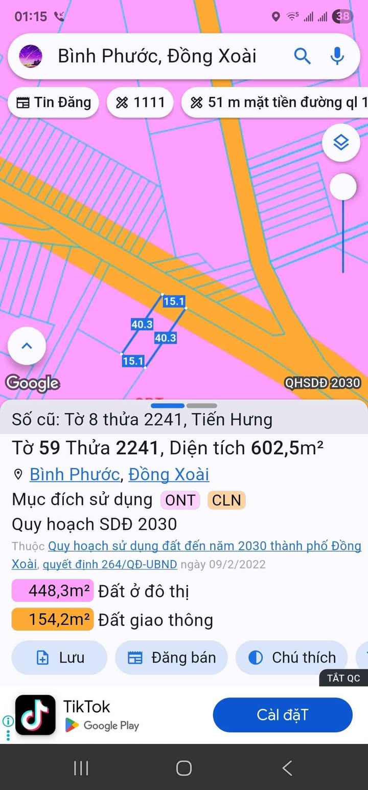 Đất nền Tiến Hưng, Đồng Xoài, 600m² giá 2 tỷ - Cơ hội đầu tư kho xưởng!