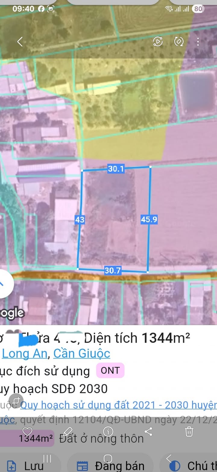 Đất nền Long An 1300m² giá 10,4 tỷ - Đầu tư sinh lợi ngay!