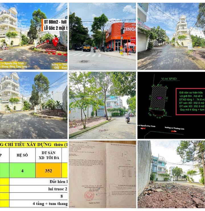 Đất nền góc 88m² Quận 9 giá 6.35 tỷ - Kinh doanh thuận lợi, vị trí đắc địa!