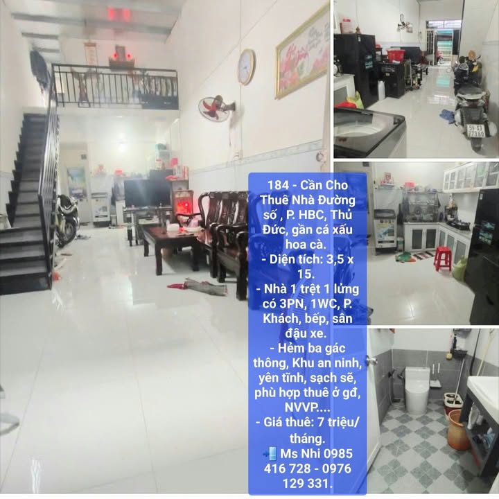 Nhà cho thuê đường Số, Hiệp Bình Chánh, Thủ Đức 52m² - An ninh, yên tĩnh!