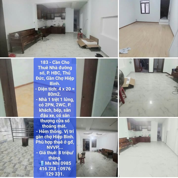 Nhà cho thuê đường Số, phường Hiệp Bình Chánh, Thủ Đức 80m² - Giá chỉ 8 triệu/tháng!