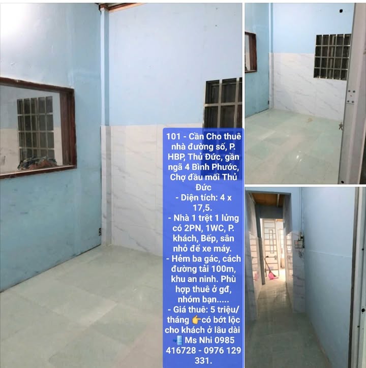 Nhà cho thuê tại Hiệp Bình Phước, Thủ Đức 70m² giá 5 triệu - Khu vực an ninh, thuận tiện!