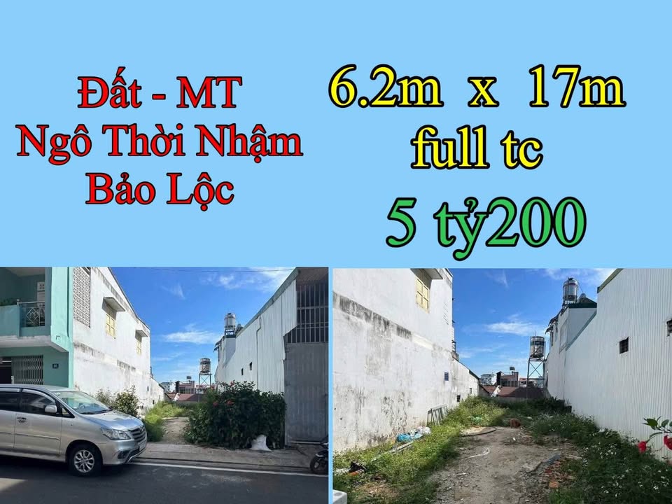 Đất mặt tiền Ngô Thời Nhậm Bảo Lộc 105.4m² giá 5.2 tỷ - Đầu tư sinh lời ngay!
