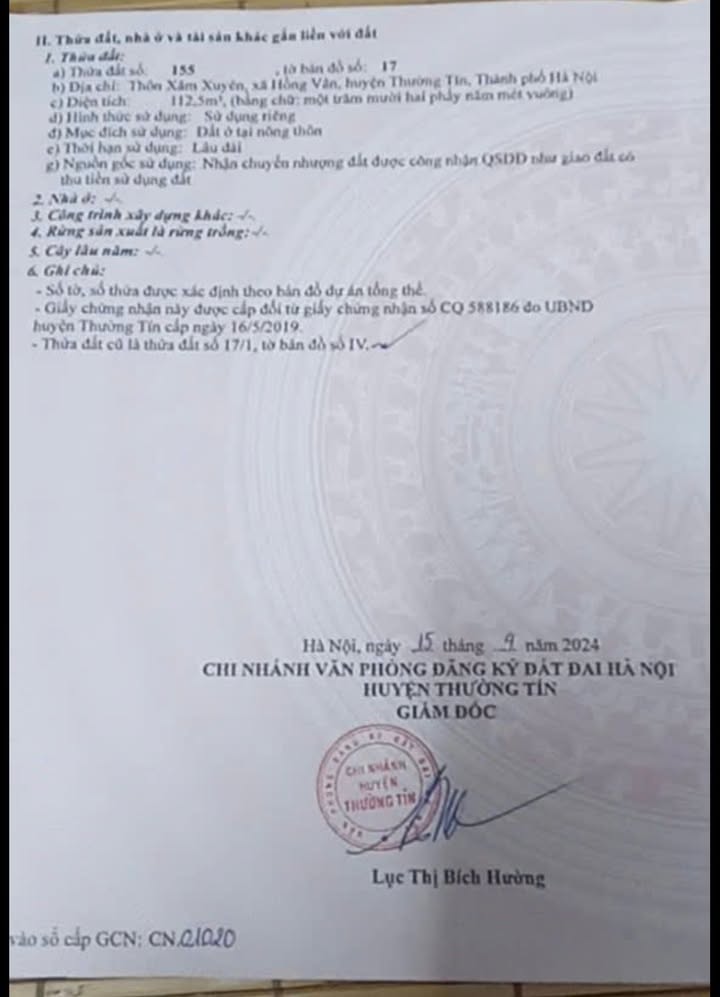 Đất nền Hồng Vân Thường Tín 112m² giá chỉ 7.616 tỷ - Kinh doanh sầm uất!