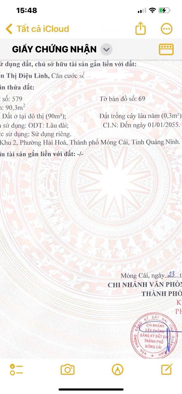 Đất nền 90m² tại Hải Hòa Móng Cái giá 1.1 tỷ - Sổ đỏ chính chủ!