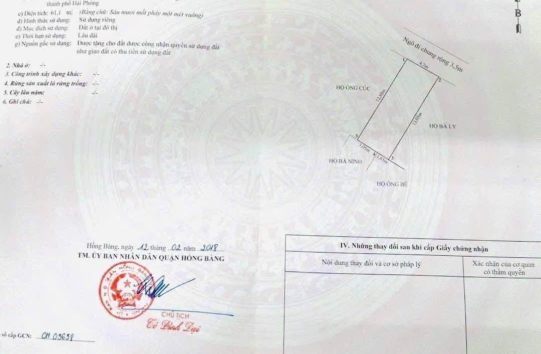 Đất nền An Lạc, Hồng Bàng 61,1m² chỉ 2,4 tỷ - Cơ hội vàng cho nhà đầu tư!