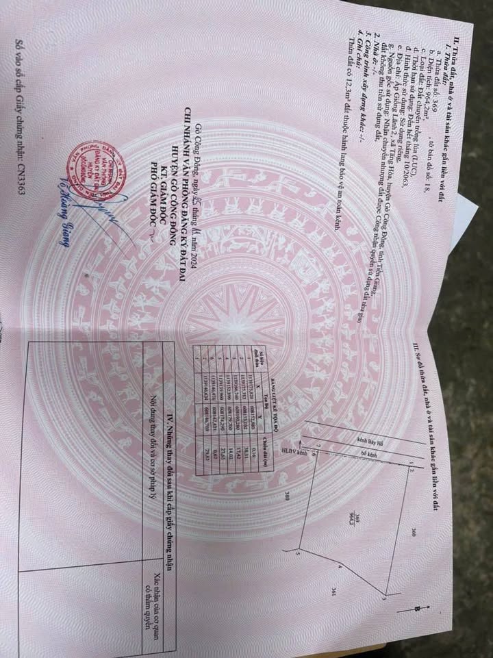 Đất nền Tân Hòa Gò Công 964m² giá chỉ 300 triệu - Cơ hội đầu tư tuyệt vời!