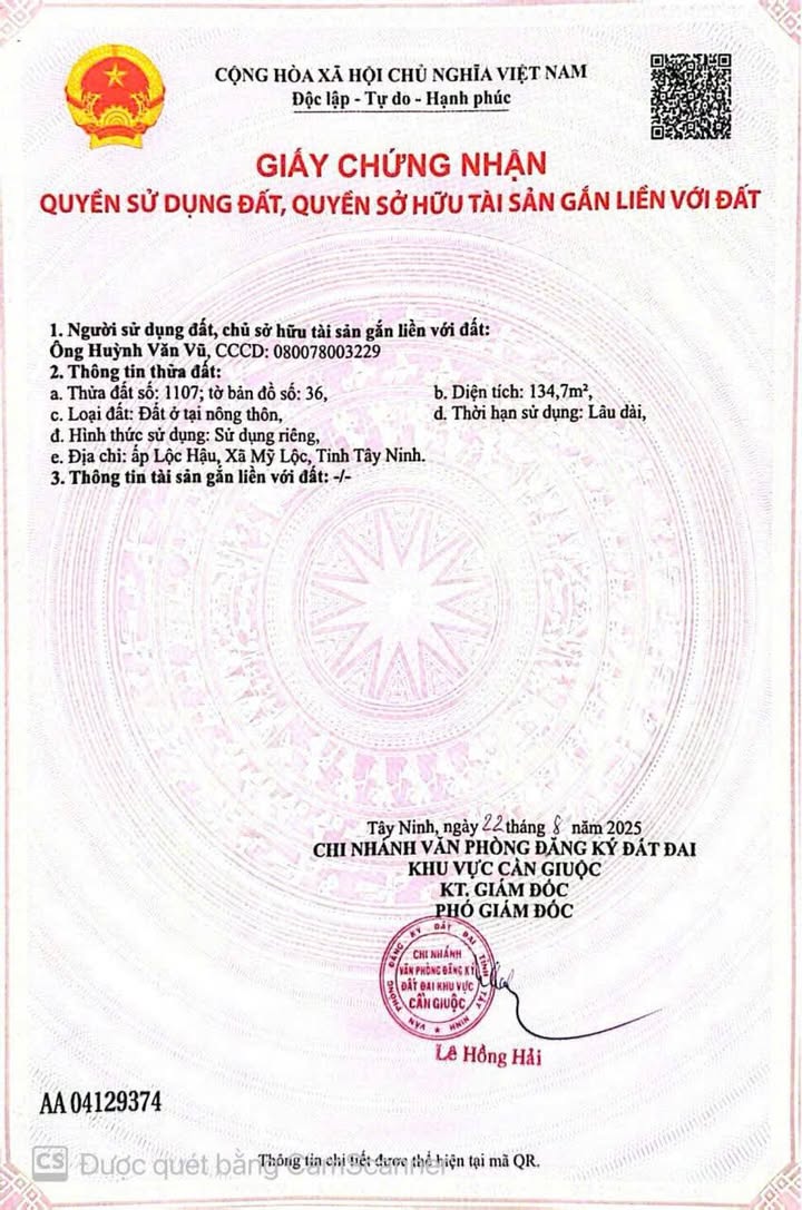 Đất ở nông thôn 134,7m² tại Mỹ Lộc - Lô góc 2 mặt tiền, giá thỏa thuận!