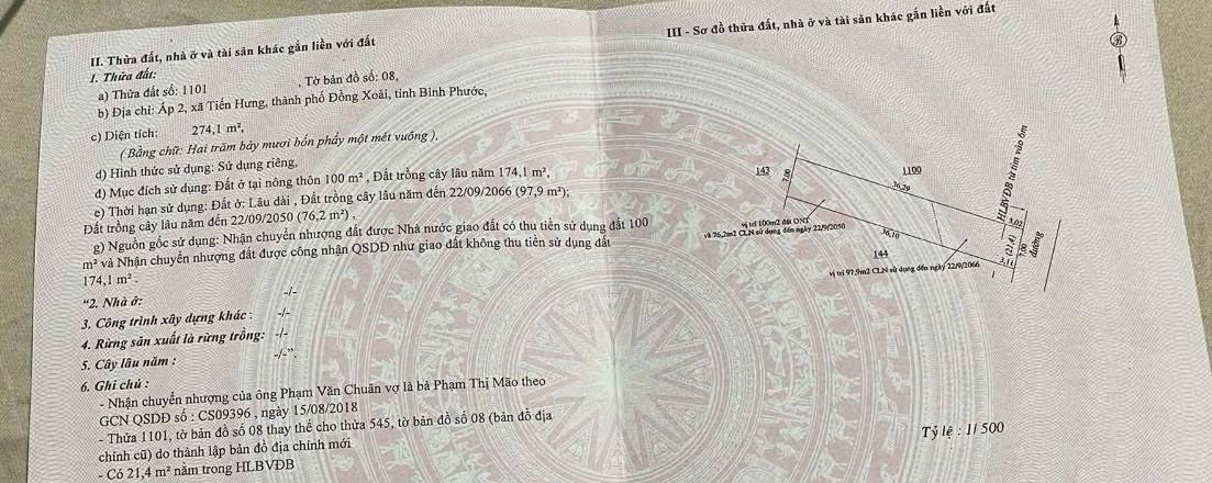 Đất Tiến Hưng Đồng Xoài 273m² giá 1.2 tỷ - Đầu tư sinh lời ngay!