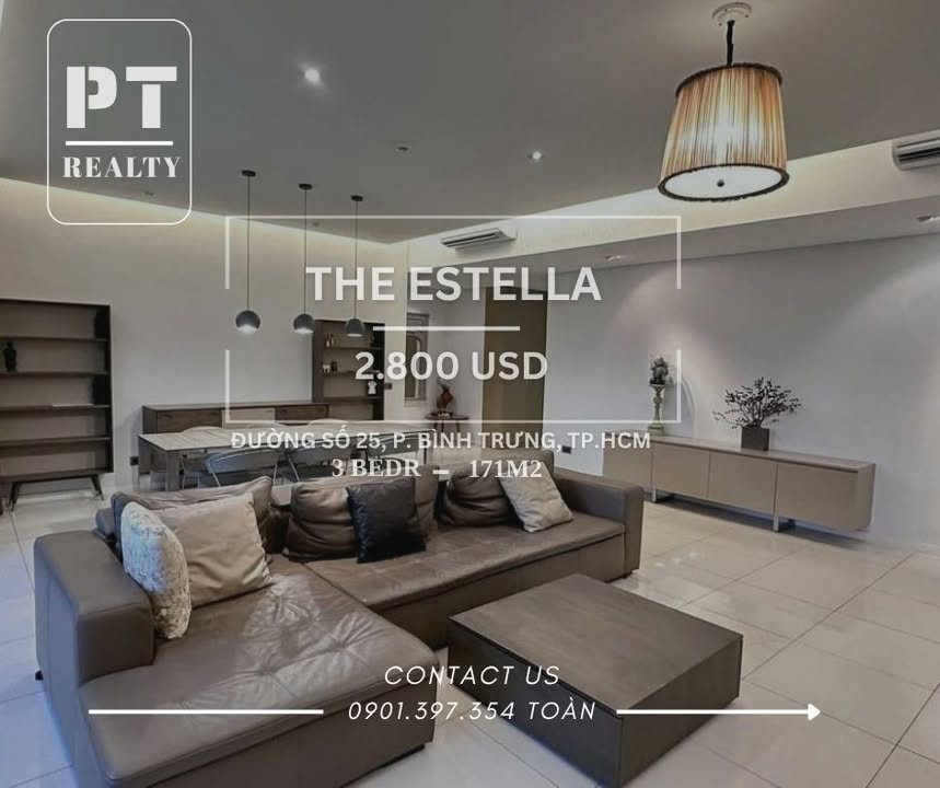 Căn hộ The Estella quận 2 171m² giá 65.8 triệu - Full nội thất sang trọng!
