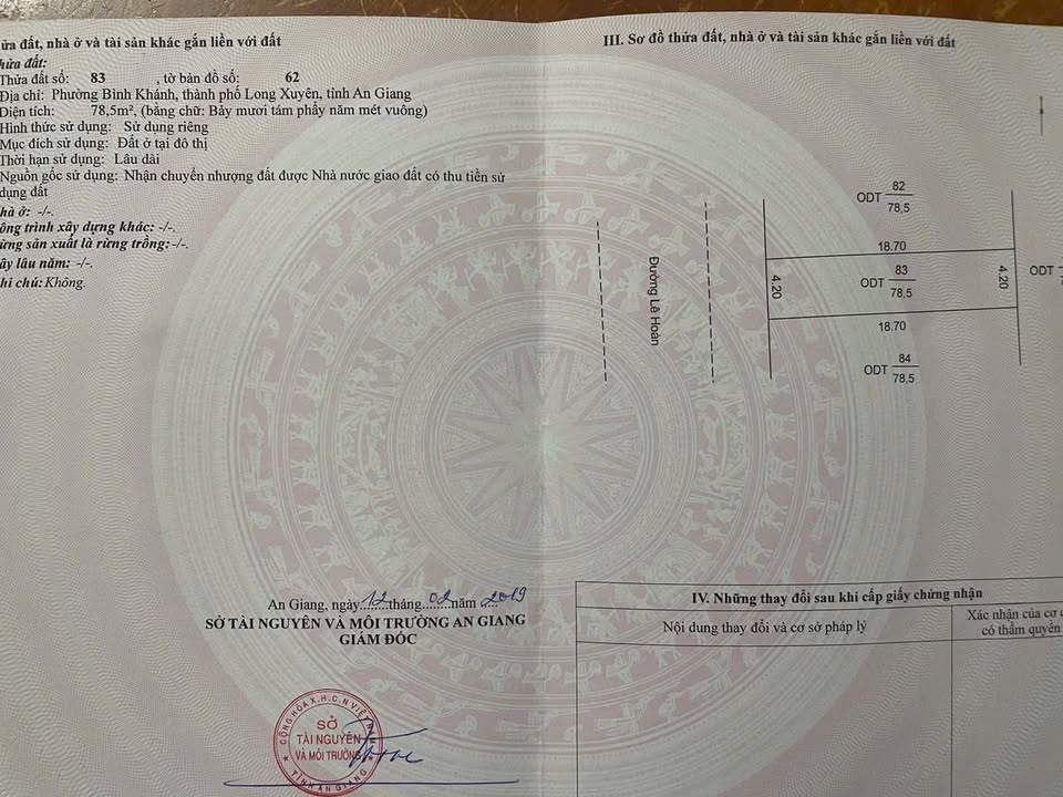 Đất nền đường Lê Hoàn, Bình Khánh, Long Xuyên 78m² giá 1.65 tỷ - Đầu tư sinh lời ngay!